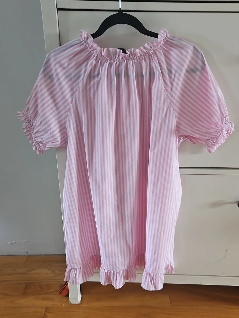Hill House Katherine Nap Mini Dress In Bubble Gum Stripe Size Large - Picture 3 of 10